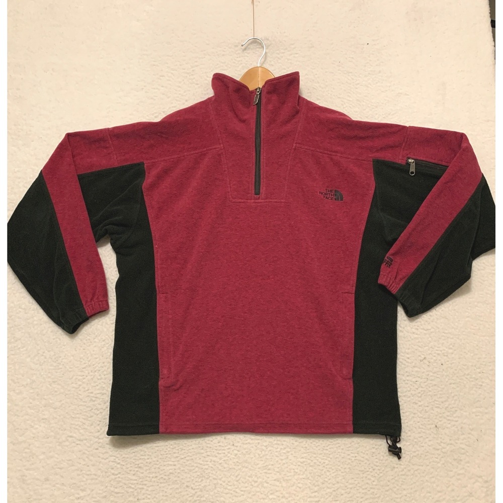 The North Face Gore Windstopper Fleece 1/4 Zip Pullover Womens XL Red Black